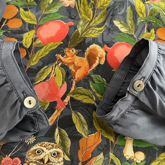 Moulinette Soeurs for Anthropologie Silk Fabled Fields Print Dress ~ Size L - Picture 9 of 12